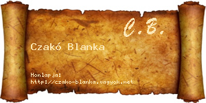 Czakó Blanka névjegykártya